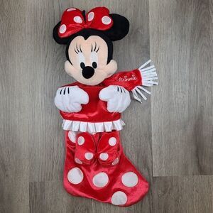 Disney Parks Minnie Mouse Plush Christmas Stocking